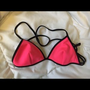 Hot pink triangle bikini top victorias secret